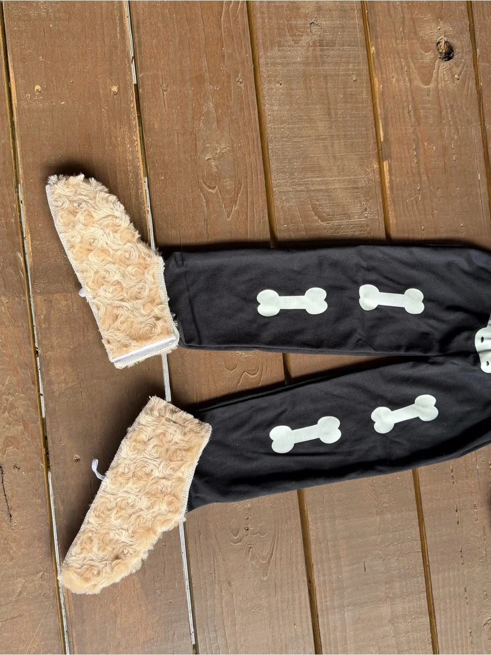 Build A Bear Black Skeleton Bear Costume with Plush Hood 12-18 months